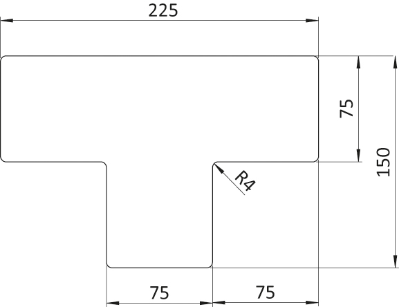 Floor Marking T-shape 75