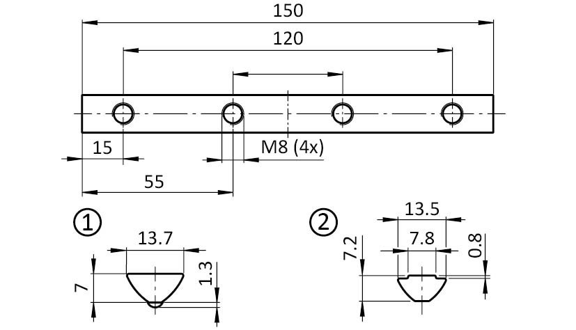 Roll-in T-slot Nut for Support Bracket 160