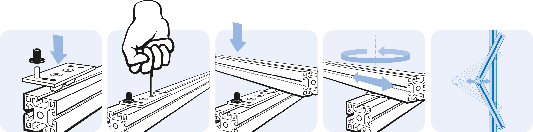 Element de porte pliante (Kit) – schéma de montage