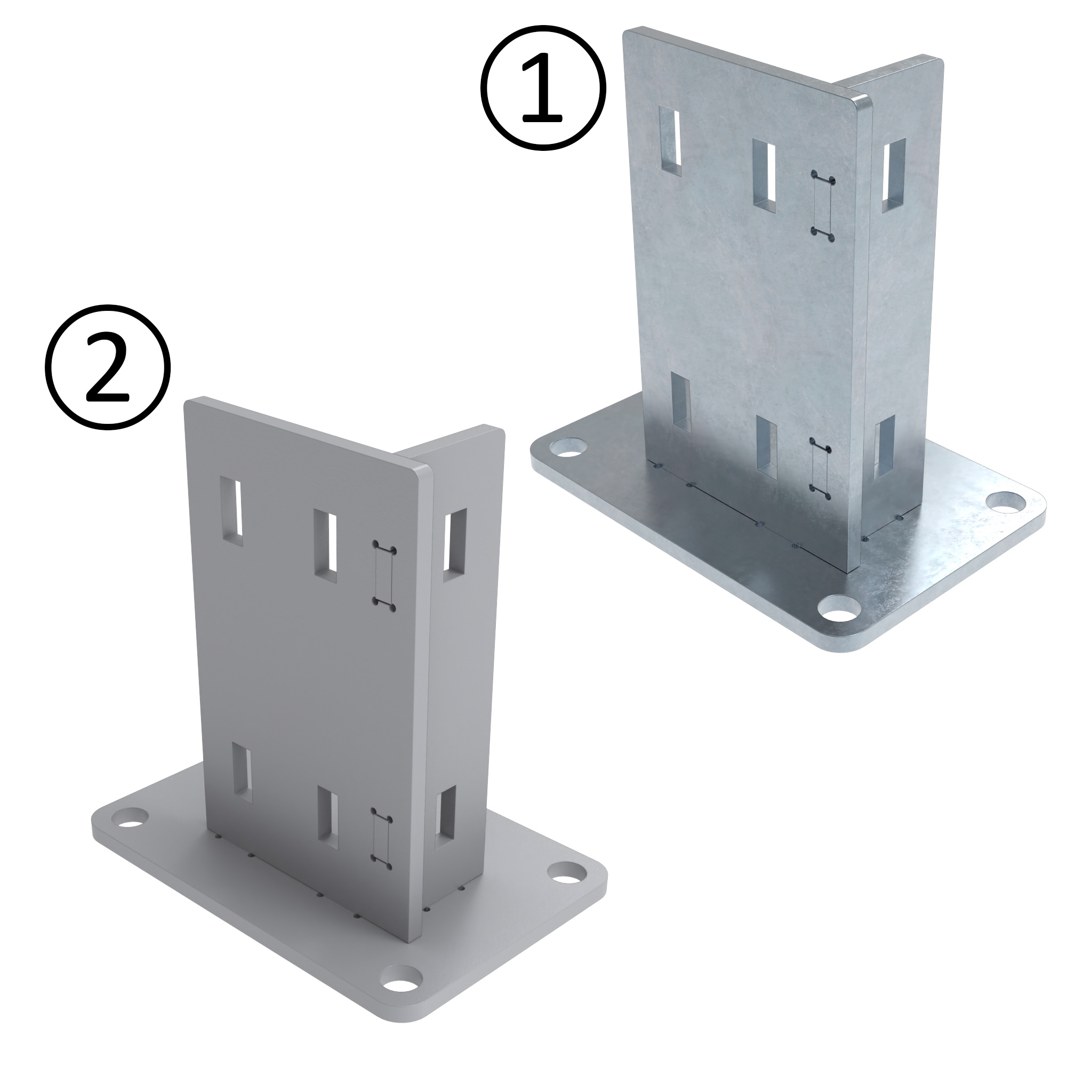 Fußkonsole ST 40 x 80 - 105 x 155 – Produktabbildung aller Ausführungen