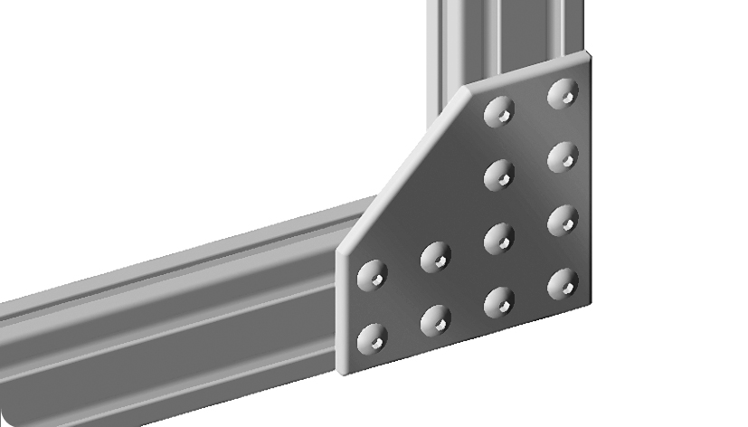 Connection Plate AL L 12 Hole, 2 Slots Version