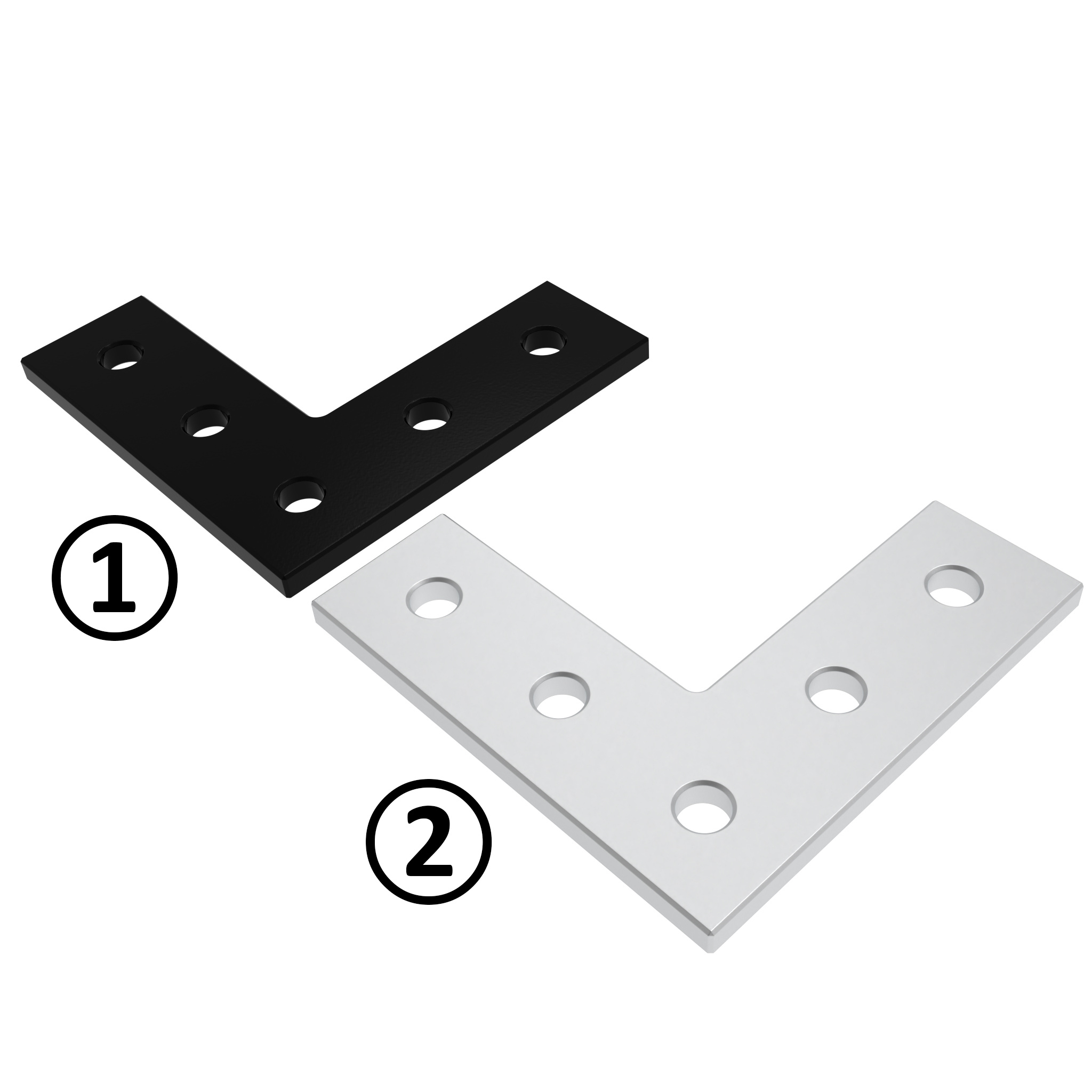 ECO Connection Plate AL L 5 Hole, 1 Slot Version Light