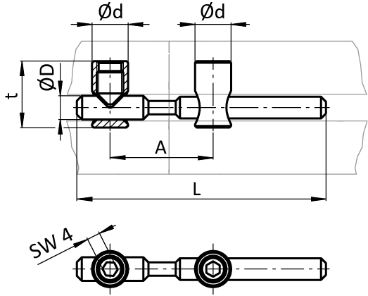 Central Butt Connector I 180° +/-45°