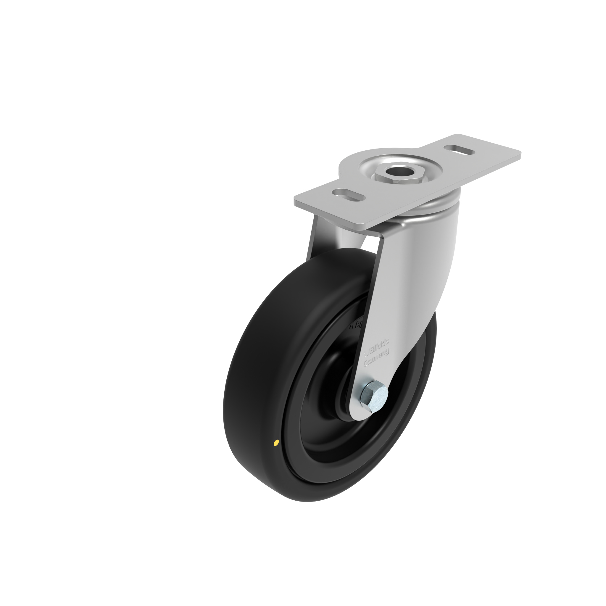 Rueda giratoria Ø 80 / 100 / 125 con placa de montaje 40 / 45 098S125G4045NESD – imagen del producto