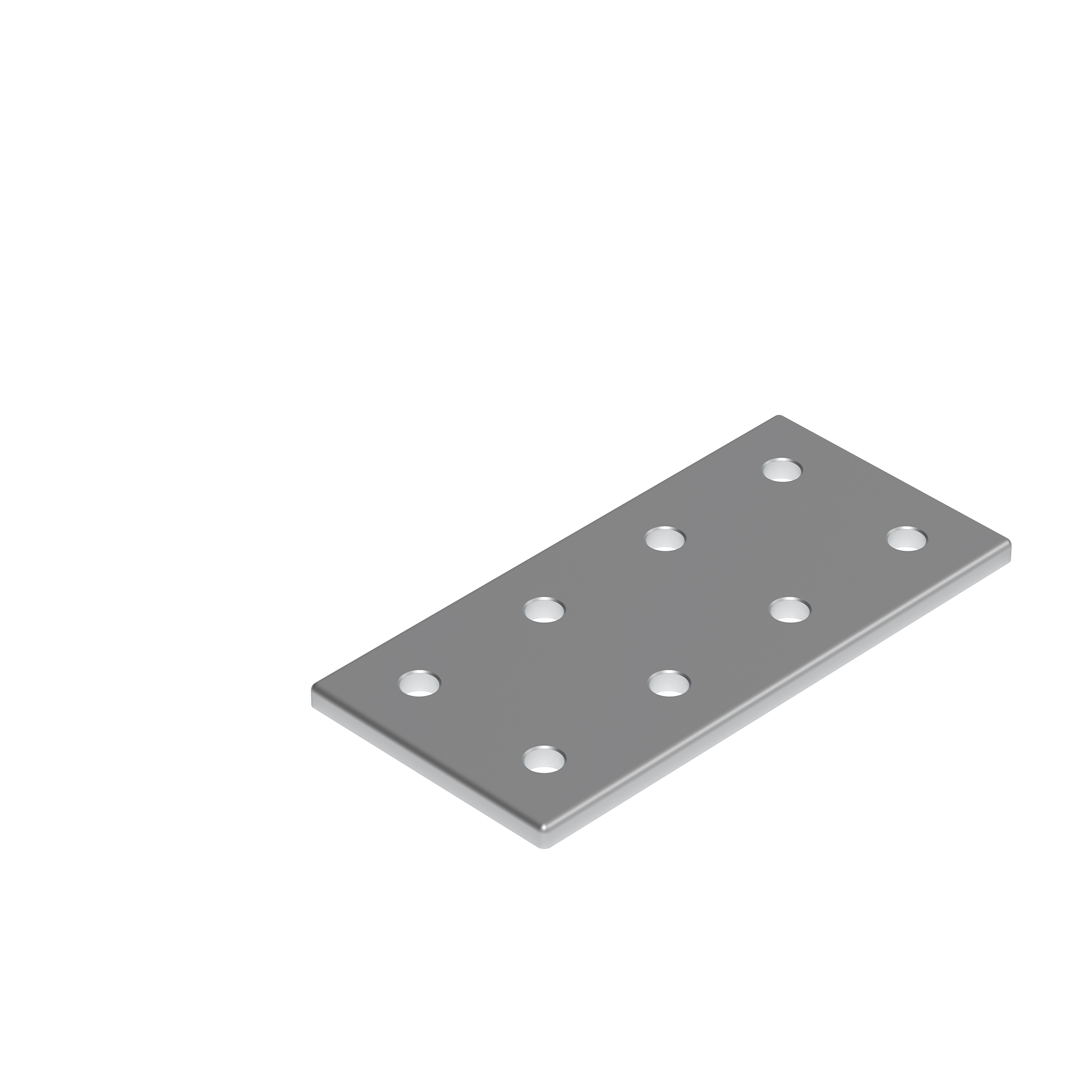 Connection Plate AL Rectangular 8 Hole, 2 Slots Version 093VD80160 – product image