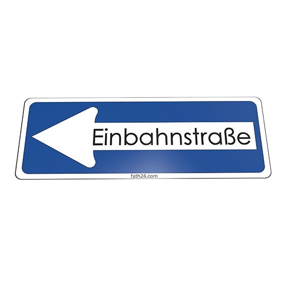 German One Way Road Floor Sign "Einbahnstraße", Pointing Left – imagen del producto