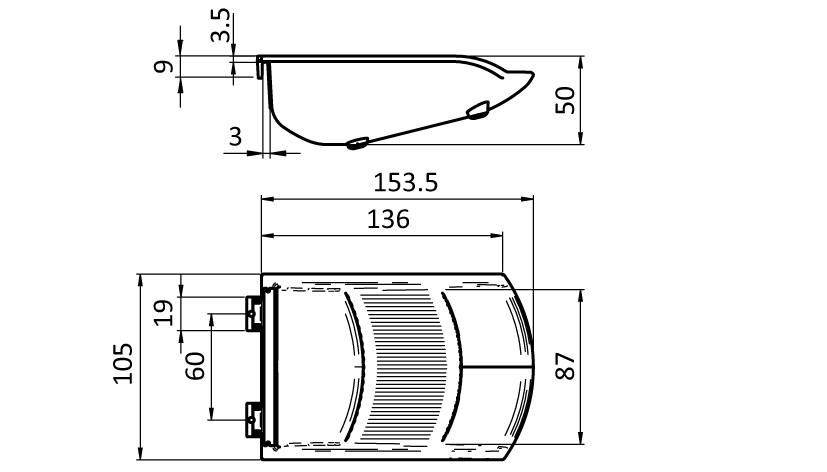 Grab Tray 105 x 130 x 50 for Suspension Profile (Set)