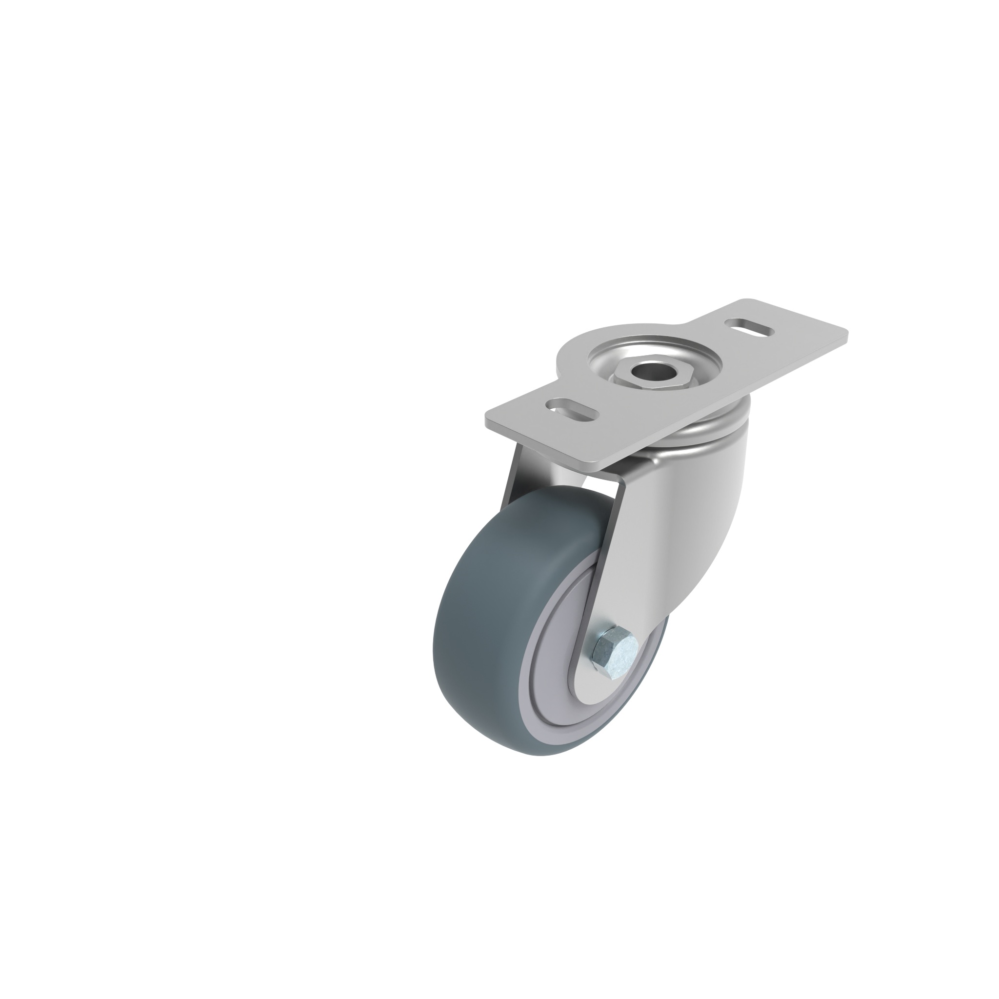 Rueda giratoria Ø 80 / 100 / 125 con placa de montaje 40 / 45 098S080T4045N – imagen del producto