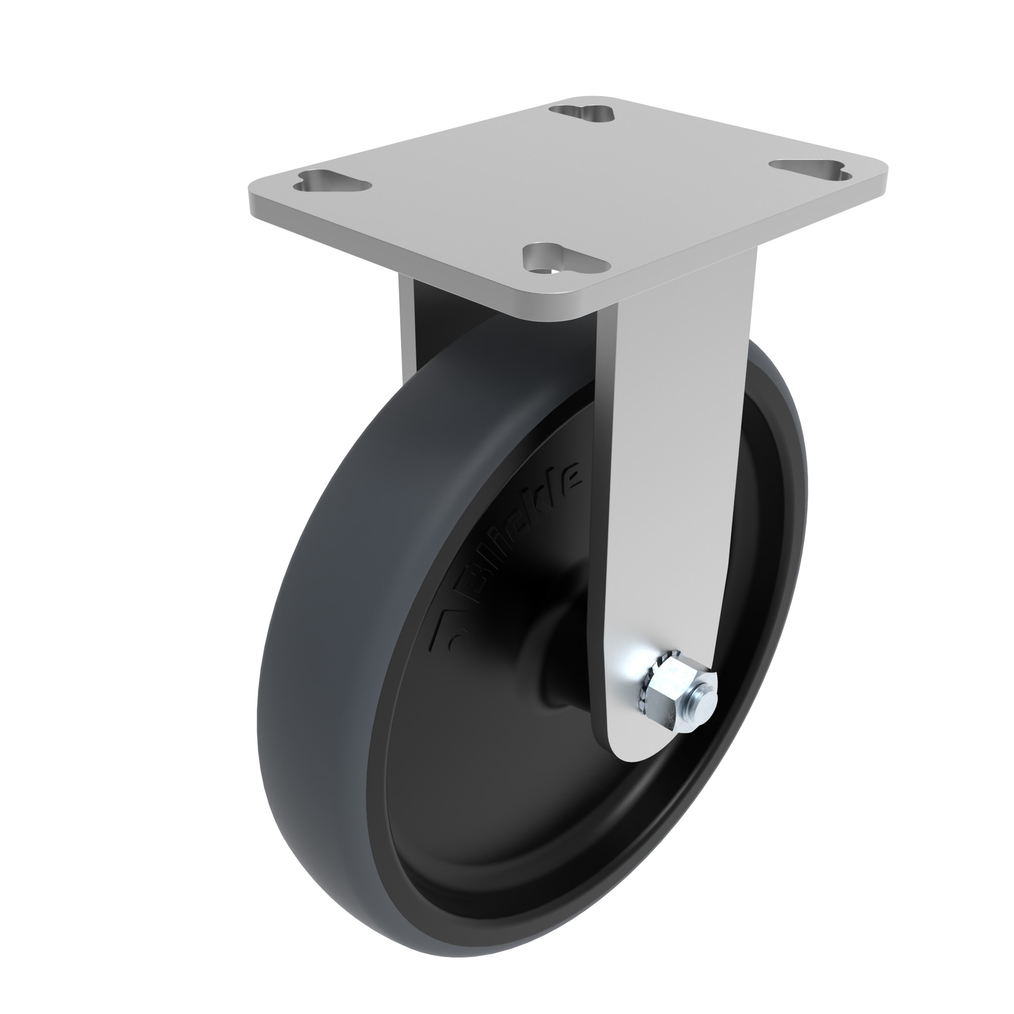Rueda fija de uso rudo Ø 200 con placa de montaje 40 / 45 098F200UH129105 – imagen del producto