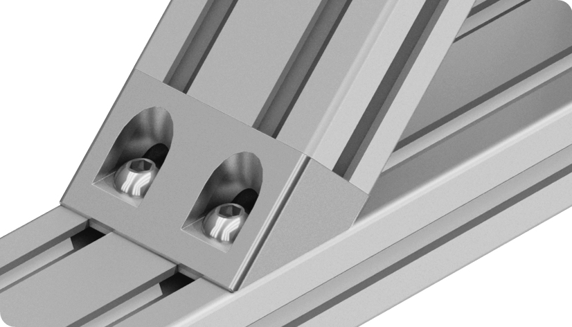 for Profile 20, Angle Connectors 45°