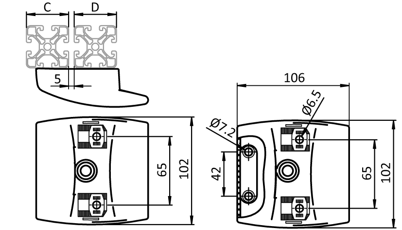 Magnet-Verschlussgriff COMPACT