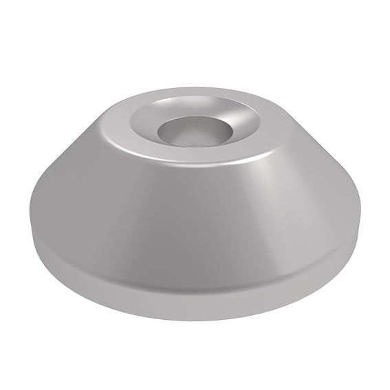 Embase trapézoïdale pour pieds pivot, grise
