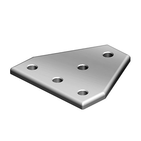 Connection Plate AL T 5 Hole, 1 Slot Version – product image