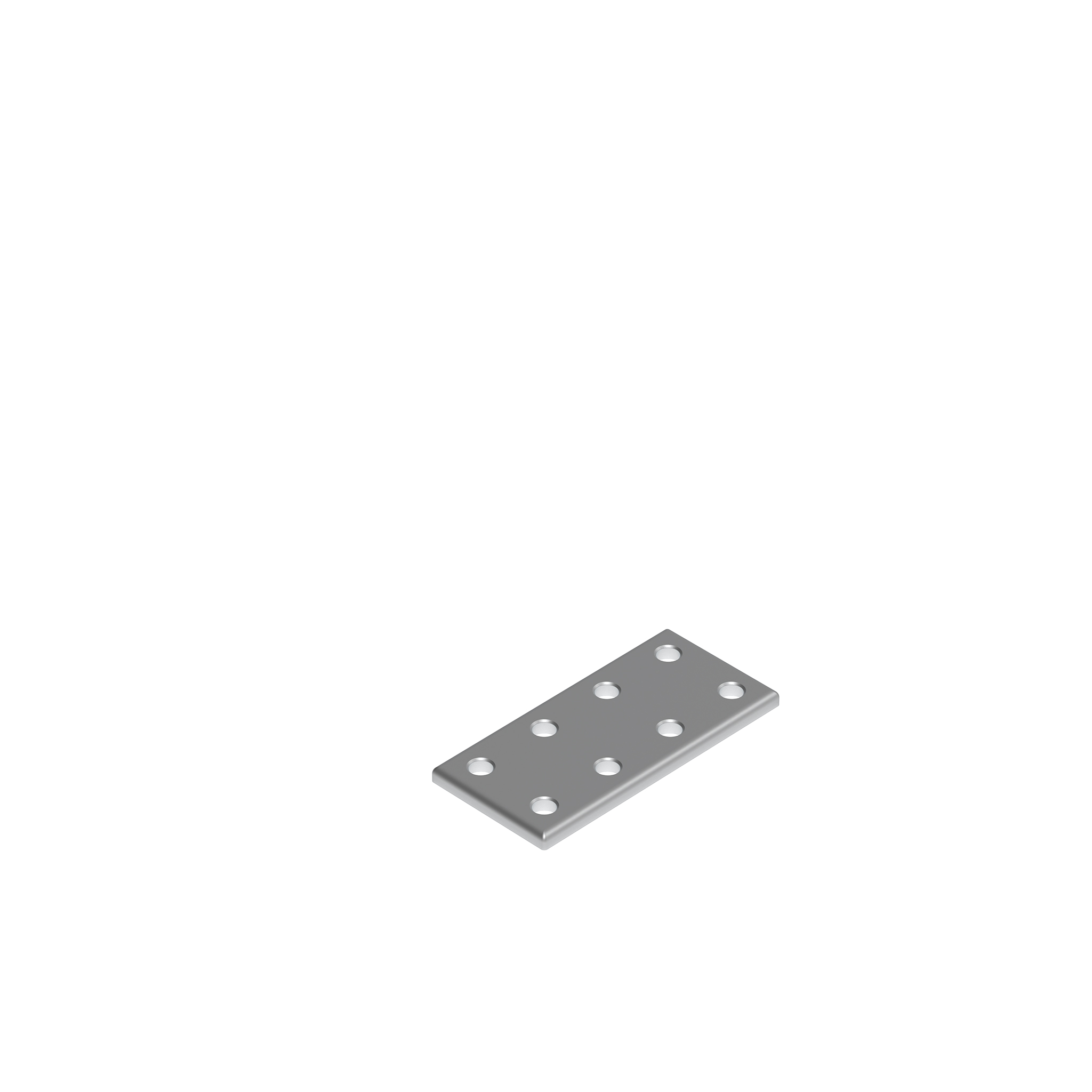 Connection Plate AL Rectangular 8 Hole, 2 Slots Version 093VD4080 – product image