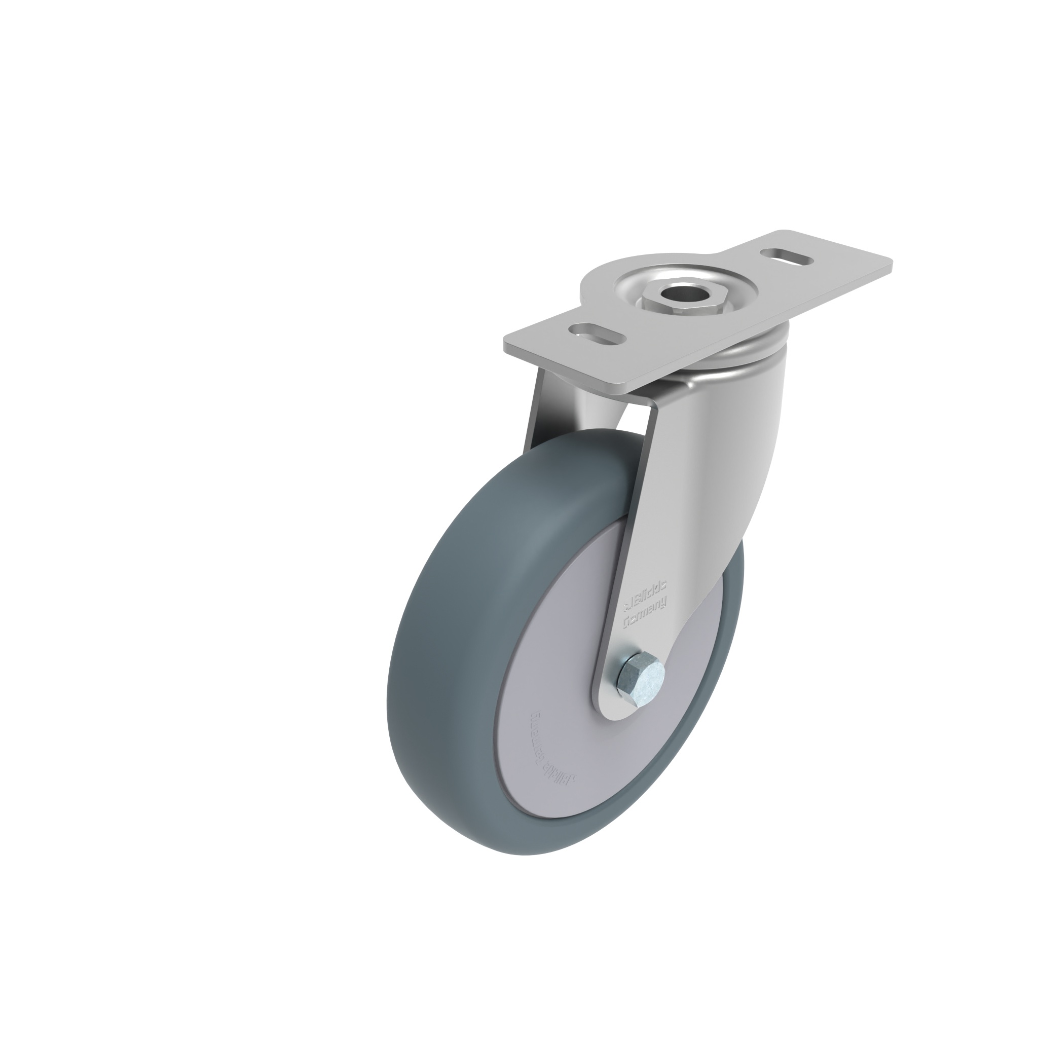 Rueda giratoria Ø 80 / 100 / 125 con placa de montaje 40 / 45 098S125T4045N – imagen del producto