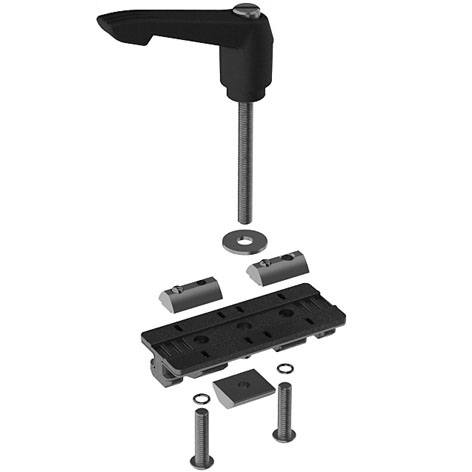 Profile Slider ZN 40 x 80 Fixed Bearing with Locking Lever (Set)