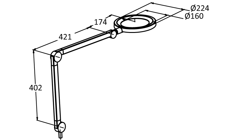 Magnifying Lamp D160 with Jointed Arm (Set)