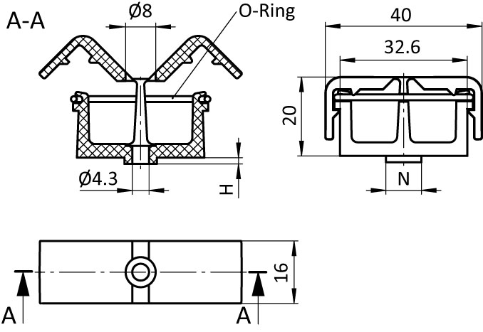 Clip Cable Binder - 2 chambers