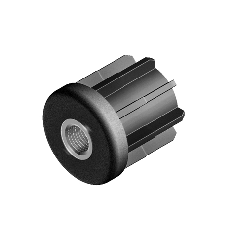 Embout avec insert taraudé pour tube rond 38