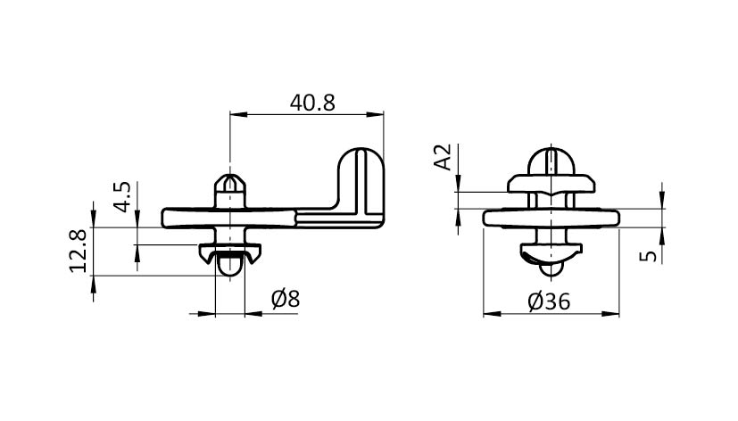 Slot-on-Slot Connector SOS I8 360° – technical drawing
