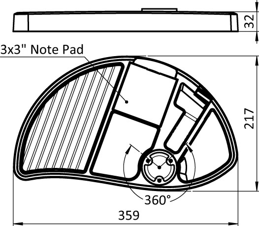 Pivoting Under-table Storage Tray