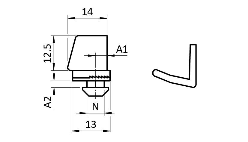Klemmblock 13, schwarz – technische Zeichnung