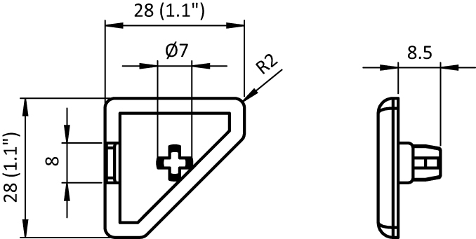 Cover Cap for 28 mm - 1.1" Modular Dimension