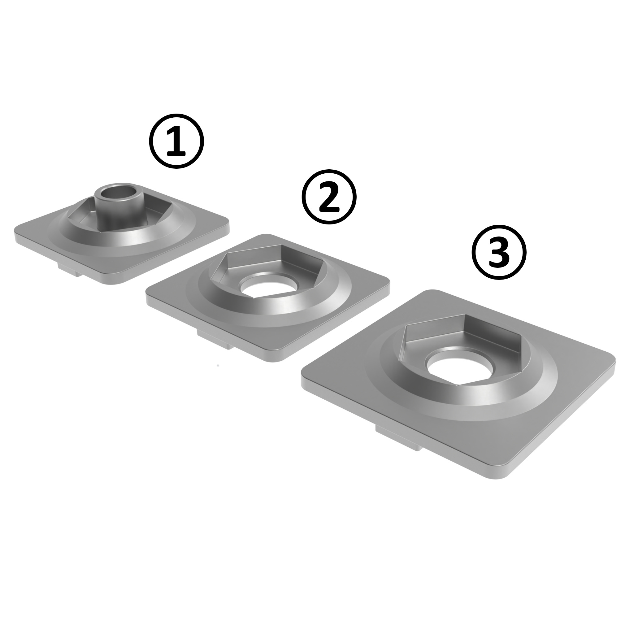 Placa adaptadora para ruedas giratorias Ø 80 / 100 / 125