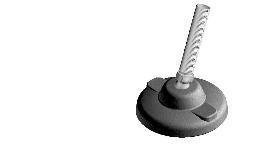 Base PA orifices de spitage pour pieds robustes à rotule, rotule 22