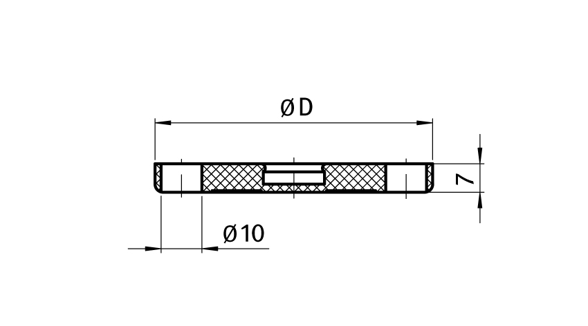 Anti-slip Plate for Swivel Feet, Ball Joint 22