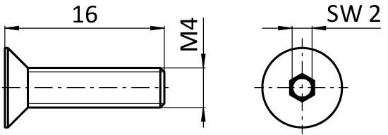 Screw for Cover Cap Fixable – plan technique