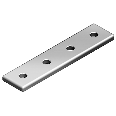 Connection Plate AL Rectangular 4 Hole, 1 Slot Version