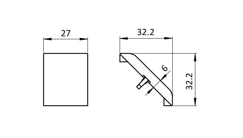 Cover Cap for Alu Connection Angle 30