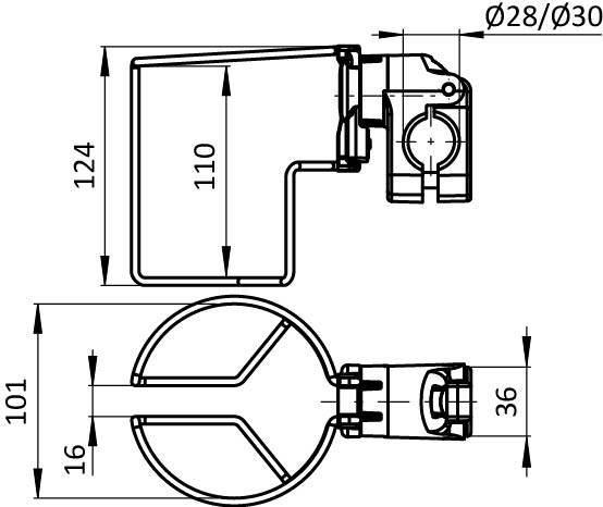 Bottle Holder FX for Tubes D28 / D30