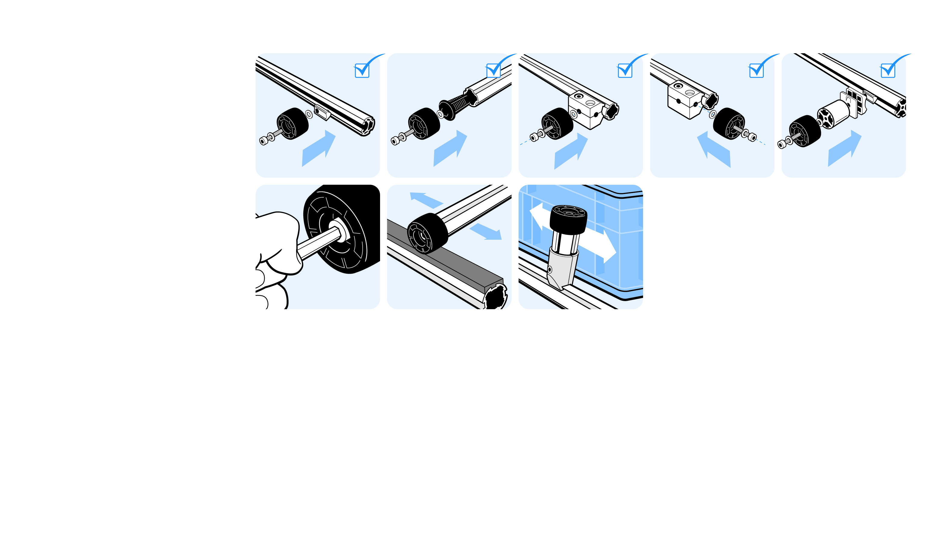 Roller Ø 39.5 for Tubular Frame Profiles (Set)