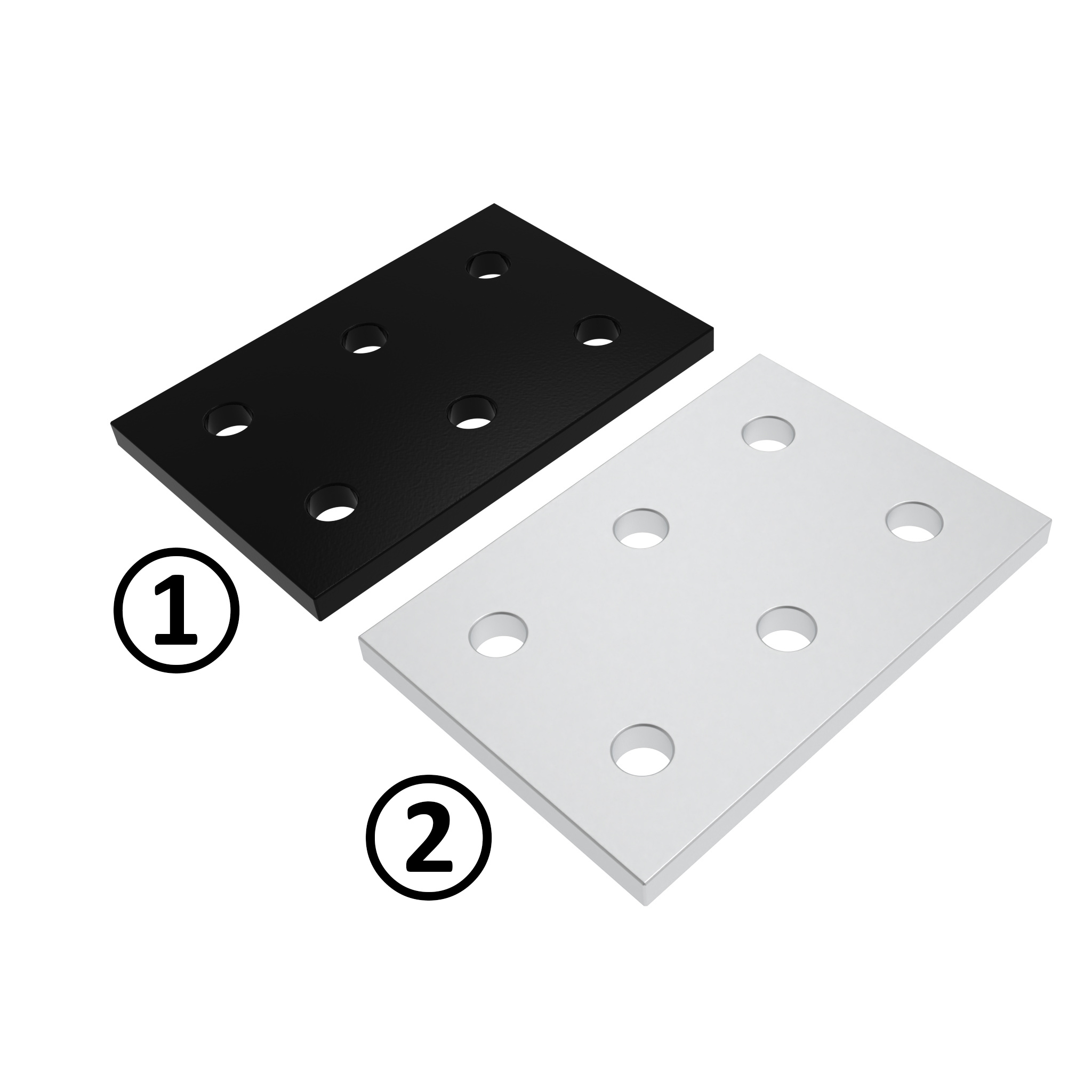 ECO Connection Plate AL Rectangular 6 Hole, 1 Slot Version