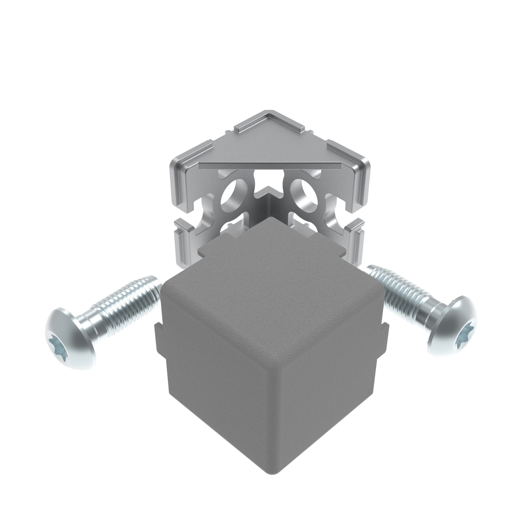 Connecteur d'angle 45, 2D avec passage de câbles (Kit)