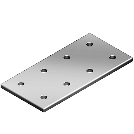 Connection Plate AL Rectangular 8 Hole, 2 Slots Version – product image