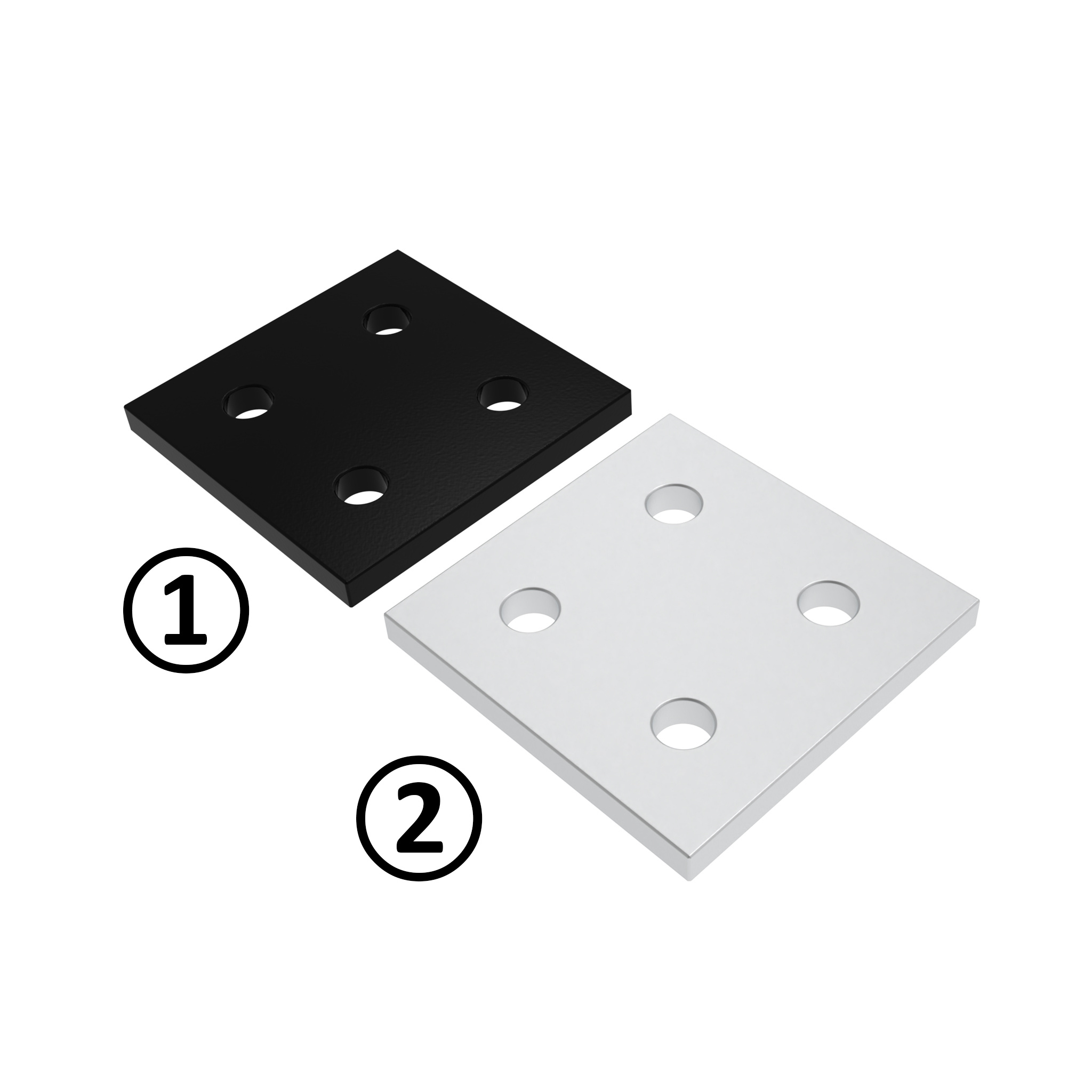 ECO Connection Plate AL Quadrangular 4 Hole, 1 Slot Version