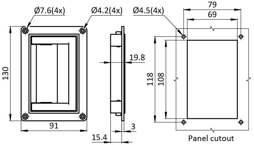 Flush Folding Pocket Pull Handle ZN 130 x 31