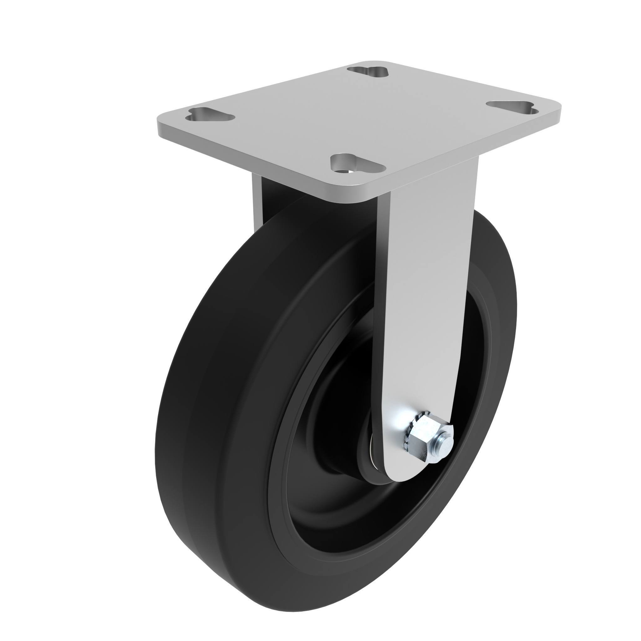 Roulette fixe charge lourde Ø 200 avec plaque de montage 40 / 45 098F200GH129105 – image du produit