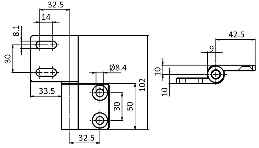 Heavy Aluminum Hinge (Set)
