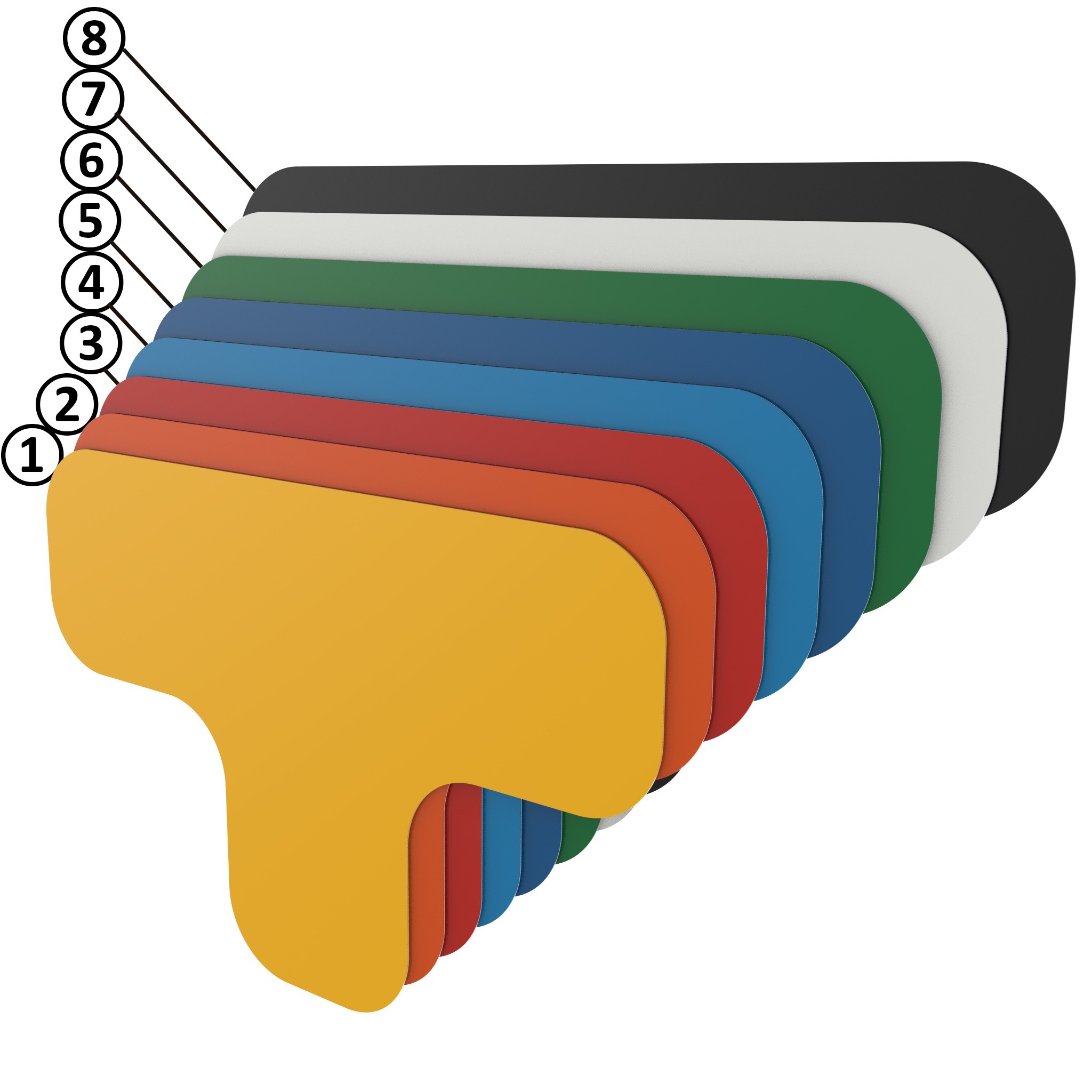 Floor Marking T-shape 90, Rounded