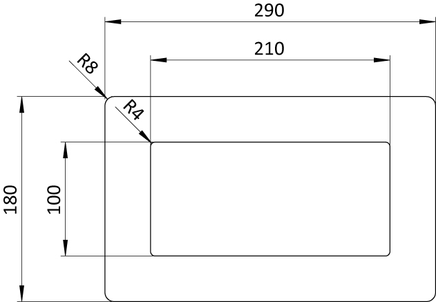 Floor Window 1/3 DIN A4 Portrait - 8.3" x 3.9"