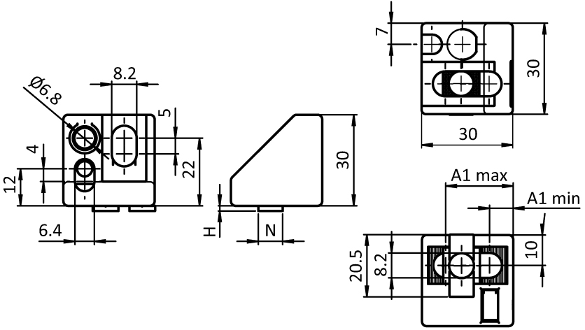 Uniblock ZN 40 CS – technische Zeichnung