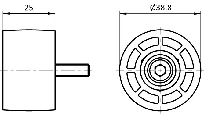 Roller Ø 39.5 for Tubular Frame Profiles (Set)