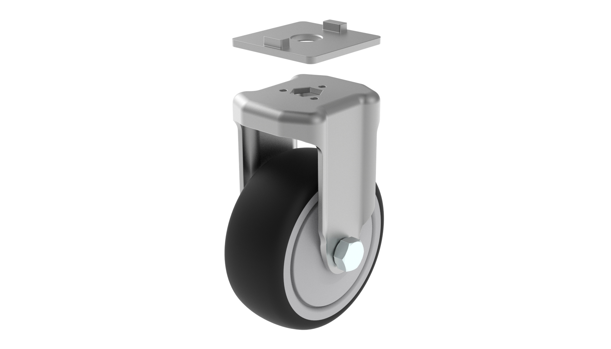 Adapter Plate for Fixed Casters Ø 80 / 100 / 125