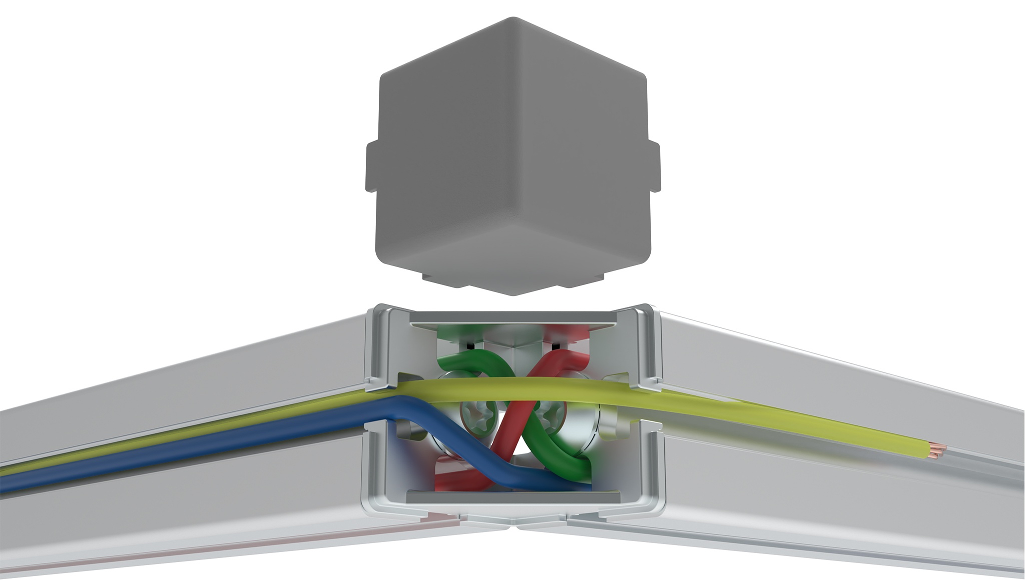 Corner Connector 45, 2D with Cable Passage (Set)
