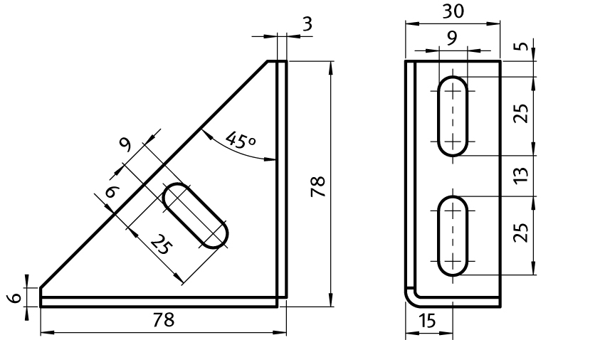 Steel Connection Angle 30 x 80