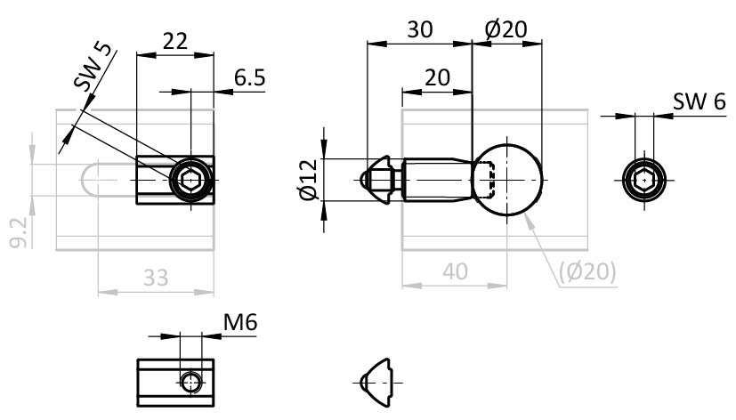 Connecteur automatique I, rainure 8 N – plan technique